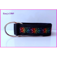 Halfcheck donker blauw panterprint kleuren OP=OP